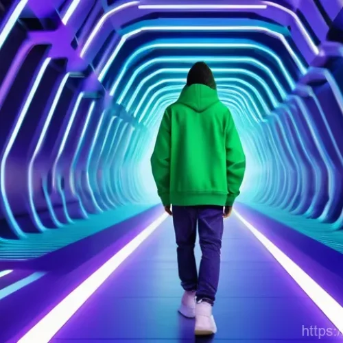 FC온라인 계정 보안 설정 - **Digital Explorer in a Safe Cyber Landscape:**
    A young person, appearing approximately 14-16 ye...