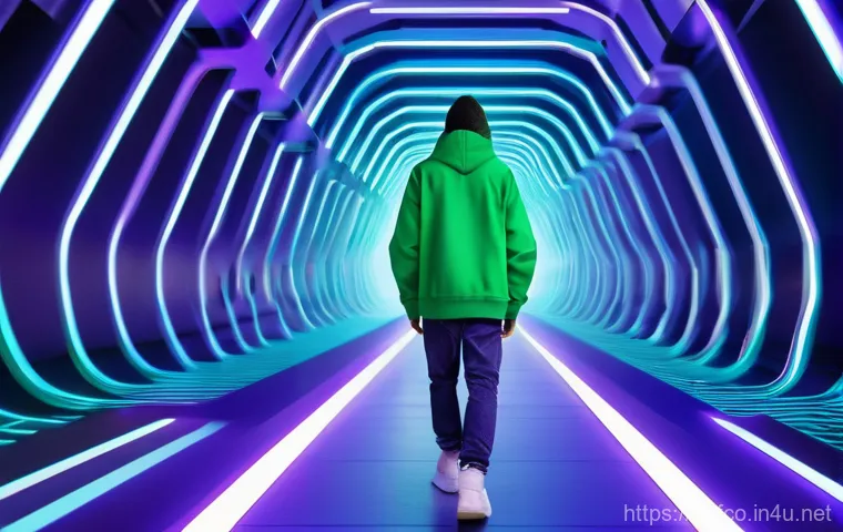 FC온라인 계정 보안 설정 - **Digital Explorer in a Safe Cyber Landscape:**
    A young person, appearing approximately 14-16 ye...